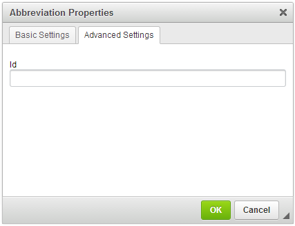 Advanced Settings tab of the Abbreviation plugin