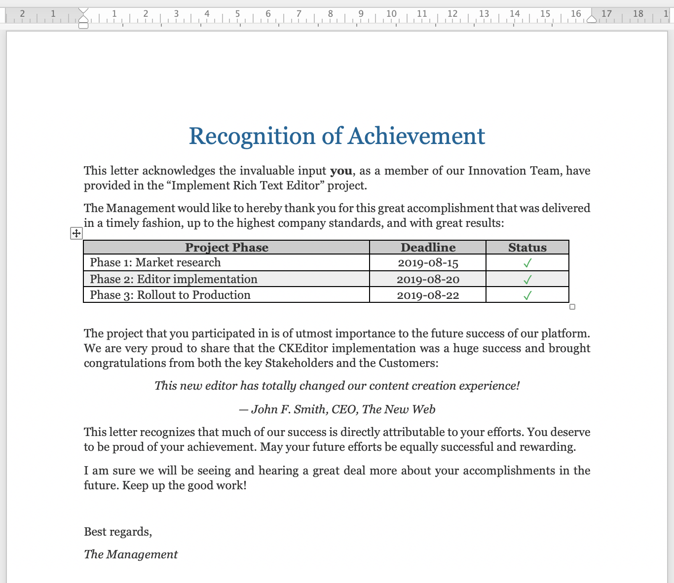 A sample Microsoft Word document.