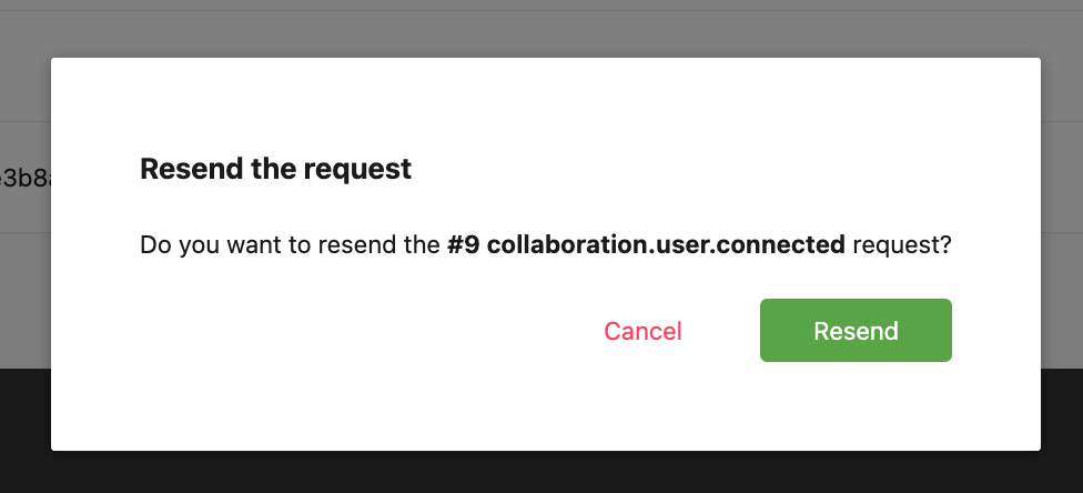 Webhook’s request resent confirmation in the CKEditor Ecosystem customer dashboard.